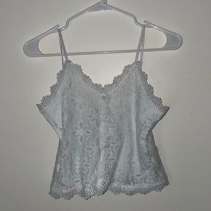 White Shein Lace Tank Top